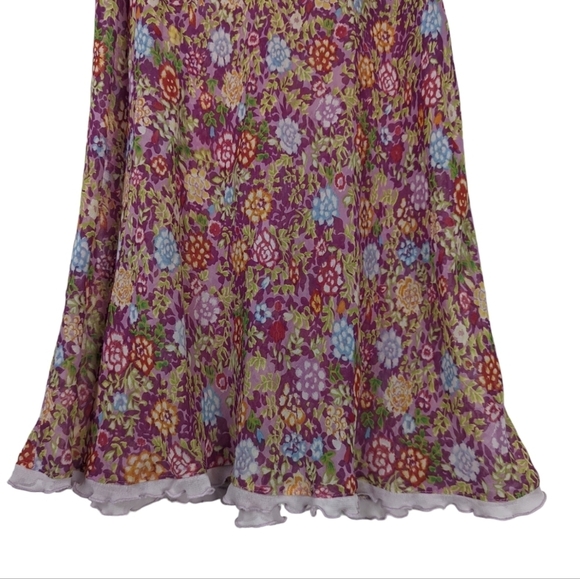 Natori Josie Pink Floral Print Sheer Babydoll Lace Mini Chemise Nightgown Size M - Picture 10 of 12